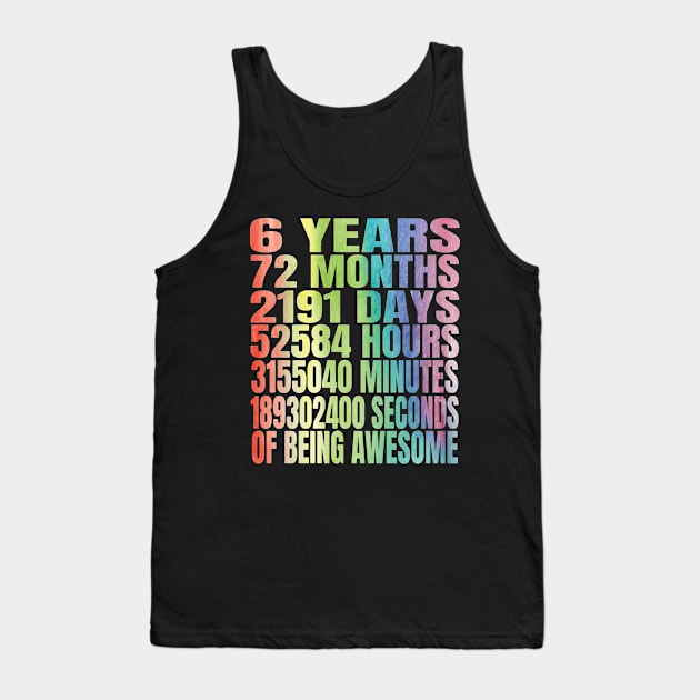 6th Birthday girl t-shirt 6 years old party gift Tank Top by Grabitees